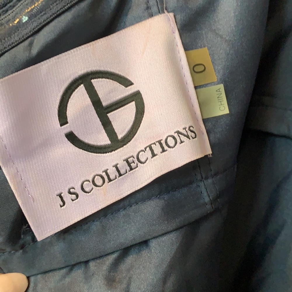 Js Collection Floor Length Tulle Strapless Navy G… - image 4